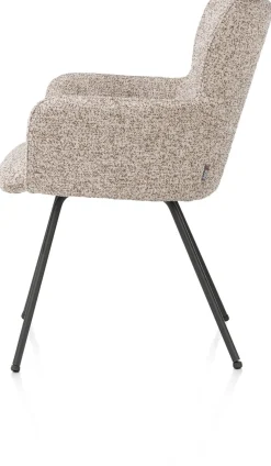Sage, armstoel 4-pootjes graphiet - stof Luton - koper