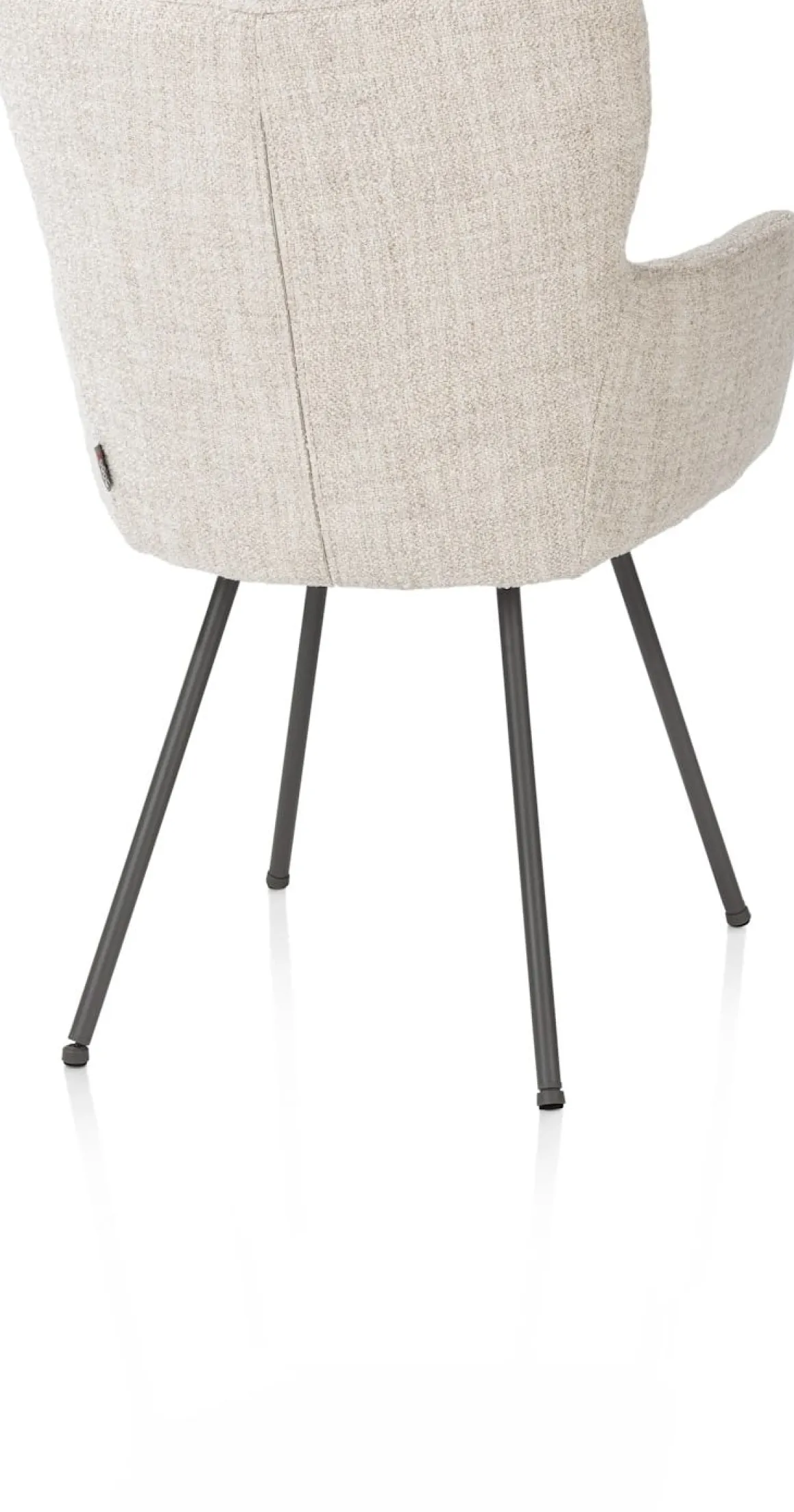 Sage, armstoel 4-pootjes graphiet - stof Luton - Creme