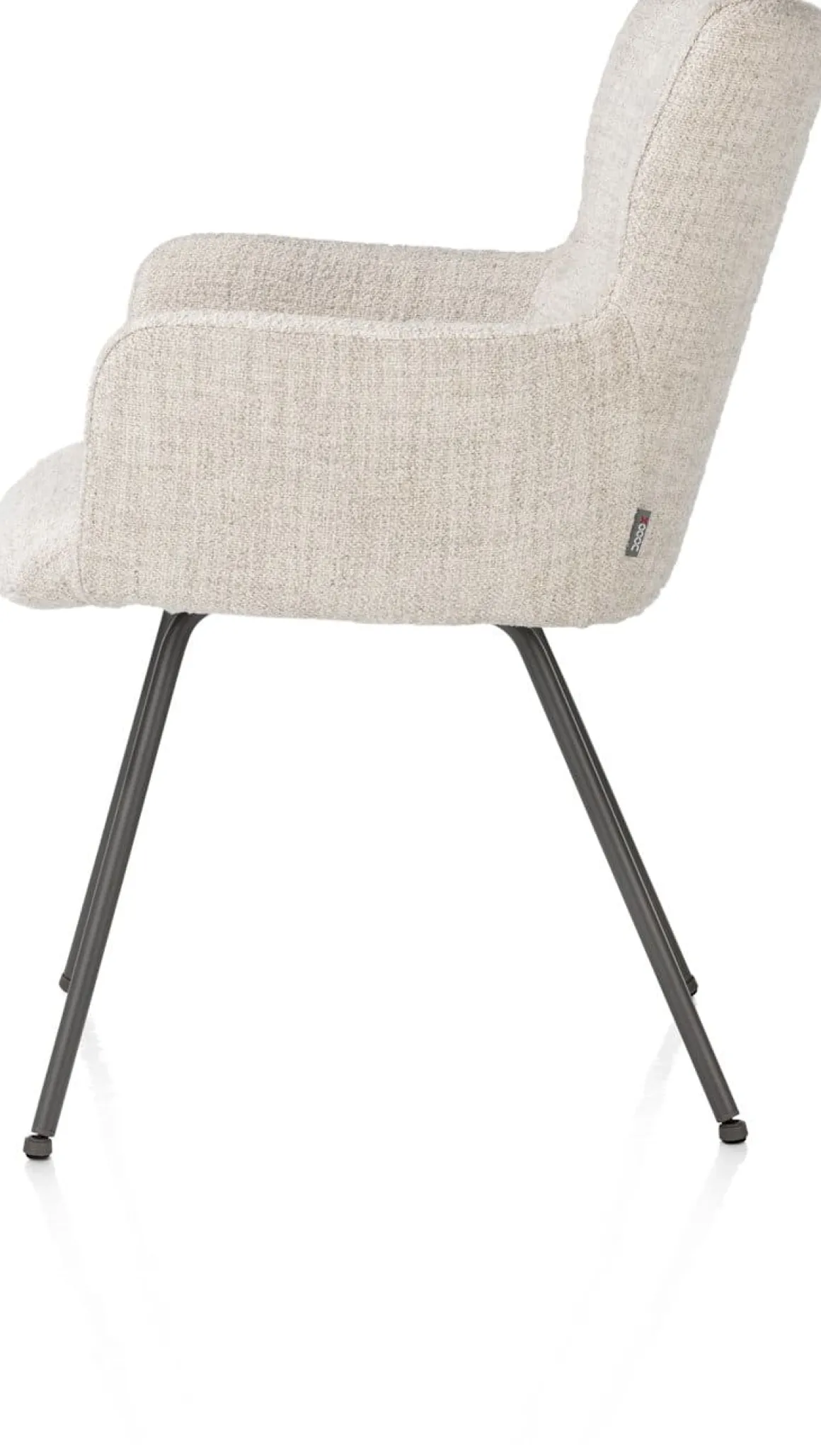 Sage, armstoel 4-pootjes graphiet - stof Luton - Creme