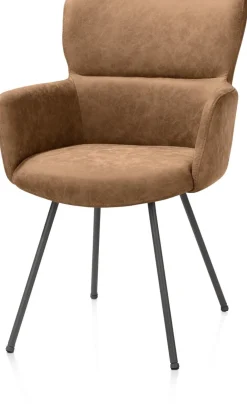 Sage, armstoel 4-pootjes graphiet - stof Oregon - Desert