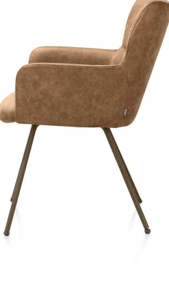 Sage, armstoel 4-pootjes steelbrown - stof Oregon - Desert