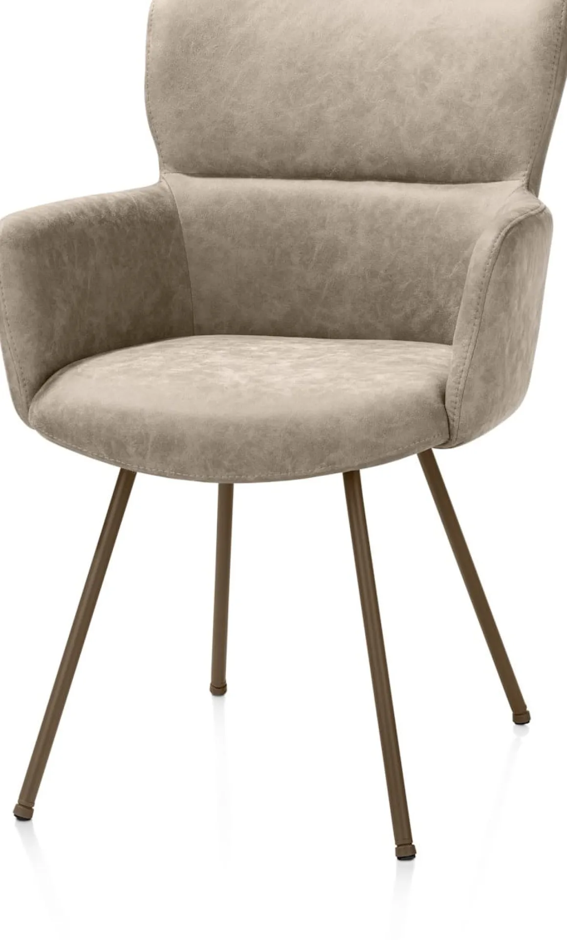 Sage, armstoel 4-pootjes steelbrown - stof Oregon - beige