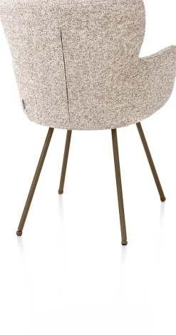 Sage, armstoel 4-pootjes steelbrown - stof Luton - koper