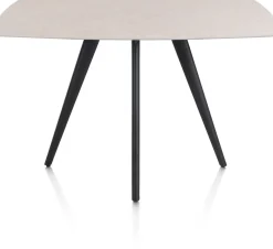 Saluti, BARTAFEL OVAAL 150 X 105 CM. - 4-POOTJES - ROUGH OFF BLACK - Light sand