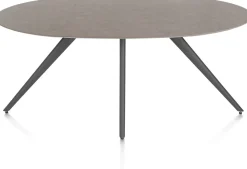 Saluti, EETKAMERTAFEL ELLIPS 180 X 105 CM. - 4-POOTJES - GRAPHIET - Lava