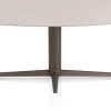 Saluti, EETKAMERTAFEL ELLIPS 210 X 105 CM. - CENTRALE POOT - STEELBROWN - Light sand