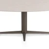 Saluti, EETKAMERTAFEL ELLIPS 180 X 105 CM. - CENTRALE POOT - STEELBROWN - Light sand