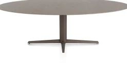 Saluti, EETKAMERTAFEL ELLIPS 240 X 110 CM. - CENTRALE POOT - STEELBROWN - Lava