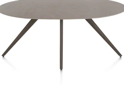 Saluti, EETKAMERTAFEL ELLIPS 180 X 105 CM. - 4-POOTJES - STEELBROWN - Lava
