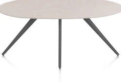 Saluti, EETKAMERTAFEL ELLIPS 180 X 105 CM. - 4-POOTJES - GRAPHIET - Light sand