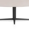 Saluti, EETKAMERTAFEL ELLIPS 210 X 105 CM. - CENTRALE POOT - ROUGH OFF BLACK - Light sand