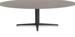 Saluti, EETKAMERTAFEL ELLIPS 240 X 110 CM. - CENTRALE POOT - ROUGH OFF BLACK - Lava