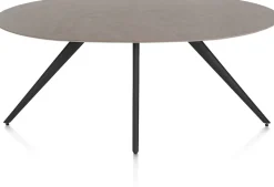 Saluti, EETKAMERTAFEL ELLIPS 180 X 105 CM. - 4-POOTJES - ROUGH OFF BLACK - Lava