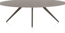 Saluti, EETKAMERTAFEL ELLIPS 240 X 110 CM. - 4-POOTJES - STEELBROWN - Lava