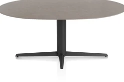 Saluti, EETKAMERTAFEL ELLIPS 180 X 105 CM. - CENTRALE POOT - ROUGH OFF BLACK - Lava