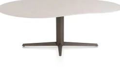 Saluti, EETKAMERTAFEL ORGANISCH 210 X 120 CM. - CENTRALE POOT - STEELBROWN - Light sand