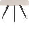 Saluti, EETKAMERTAFEL OVAAL 150 X 105 CM. - 4-POOTJES - ROUGH OFF BLACK - Light sand
