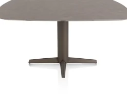 Saluti, EETKAMERTAFEL OVAAL 150 X 105 CM. - CENTRALE POOT - STEELBROWN - Lava
