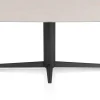 Saluti, EETKAMERTAFEL OVAAL 180 X 105 CM. - CENTRALE POOT - ROUGH OFF BLACK - Light sand