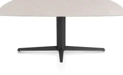 Saluti, EETKAMERTAFEL OVAAL 180 X 105 CM. - CENTRALE POOT - ROUGH OFF BLACK - Light sand