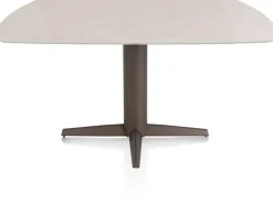 Saluti, EETKAMERTAFEL OVAAL 150 X 105 CM. - CENTRALE POOT - STEELBROWN - Light sand