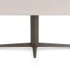 Saluti, EETKAMERTAFEL OVAAL 180 X 105 CM. - CENTRALE POOT - STEELBROWN - Light sand