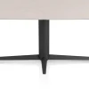 Saluti, EETKAMERTAFEL OVAAL 210 X 105 CM. - CENTRALE POOT - ROUGH OFF BLACK - Light sand