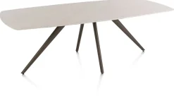Saluti, EETKAMERTAFEL OVAAL 240 X 110 CM. - 4-POOTJES - STEELBROWN - Light sand