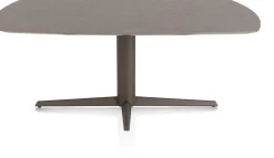 Saluti, EETKAMERTAFEL OVAAL 180 X 105 CM. - CENTRALE POOT - STEELBROWN - Lava