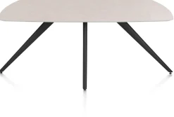 Saluti, EETKAMERTAFEL OVAAL 180 X 105 CM. - 4-POOTJES - ROUGH OFF BLACK - Light sand