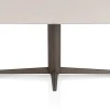 Saluti, EETKAMERTAFEL OVAAL 210 X 105 CM. - CENTRALE POOT - STEELBROWN - Light sand