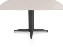 Saluti, EETKAMERTAFEL OVAAL 150 X 105 CM. - CENTRALE POOT - ROUGH OFF BLACK - Light sand