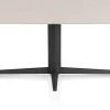 Saluti, EETKAMERTAFEL OVAAL 240 X 110 CM. - CENTRALE POOT - ROUGH OFF BLACK - Light sand