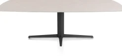 Saluti, EETKAMERTAFEL OVAAL 240 X 110 CM. - CENTRALE POOT - ROUGH OFF BLACK - Light sand