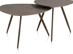 Salutina, salontafel 68 x 68 cm - 3 pootjes - steelbrown
