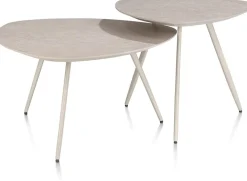 Salutina, salontafel 68 x 68 cm - 3 pootjes - crème