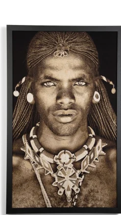 Samburu Warrior schilderij in de kleur Multi Color - COCOmaison