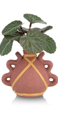 Saxifrage Mini Bush H13cm kunstbloem in de kleur Groen