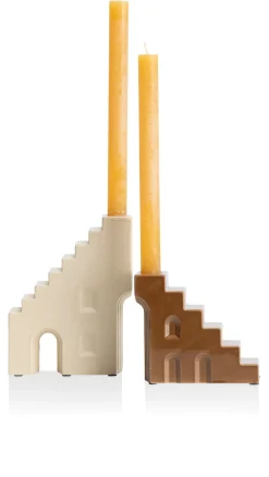 Skala kandelaar (H17.6cm) in de kleur Creme - COCOmaison