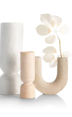 Suze vaas H16cm in de kleur Beige - COCOmaison