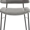 TATUM eetkamerstoel - zwarte poten - stof Pala - lichtgrijs