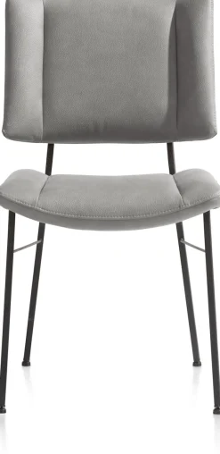TATUM eetkamerstoel - zwarte poten - stof Pala - lichtgrijs
