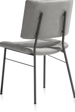 TATUM eetkamerstoel - zwarte poten - stof Pala - lichtgrijs