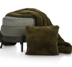 Timeless Evie kussen 45x45cm in de kleur Olijf - COCOmaison