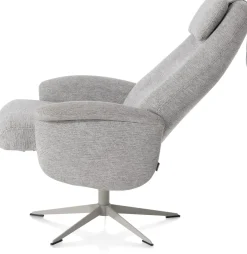 Tonale relax-fauteuil incl. poef in de kleur Kiezel - XOOON
