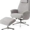 Tonale, relax-fauteuil incl. poef - silk grey frame