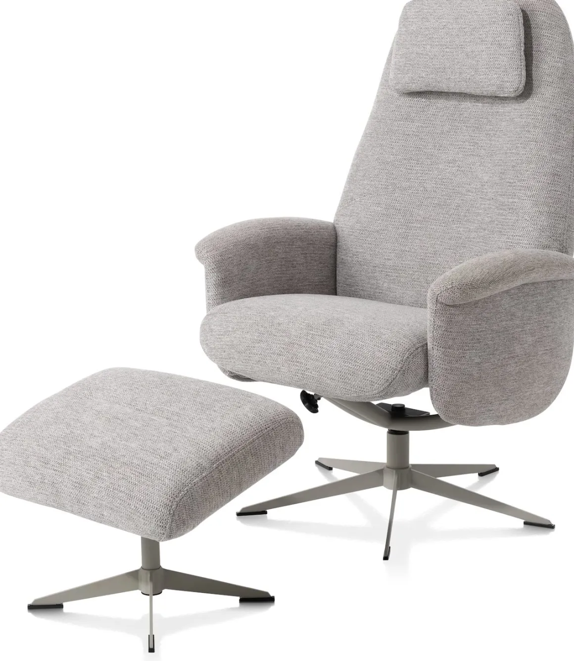 Tonale, relax-fauteuil incl. poef - silk grey frame