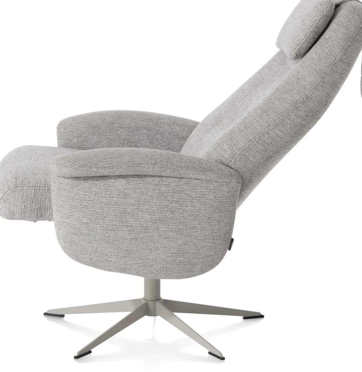 Tonale, relax-fauteuil incl. poef - silk grey frame