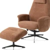 Tonale relax-fauteuil incl. poef in de kleur Koper - XOOON