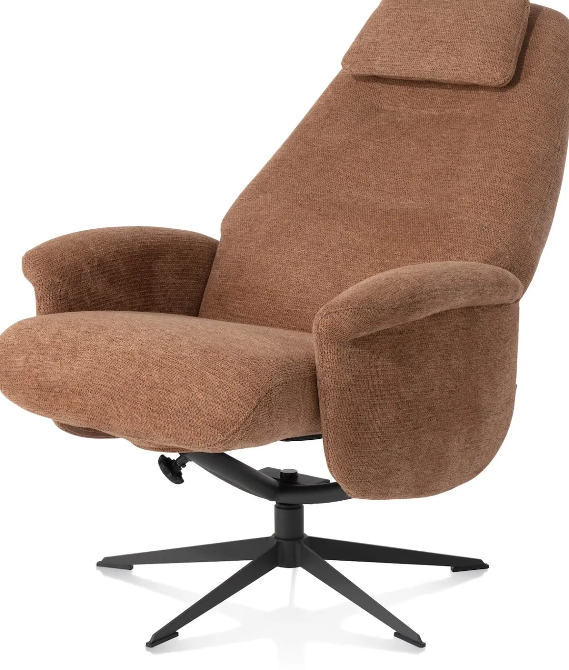 Tonale relax-fauteuil incl. poef in de kleur Koper - XOOON